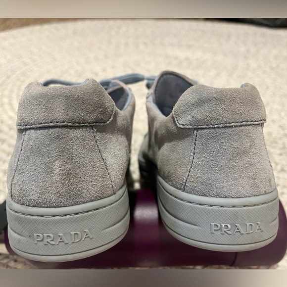 Prada Suede Sneaker in Powder Blue - Picture 6 of 10